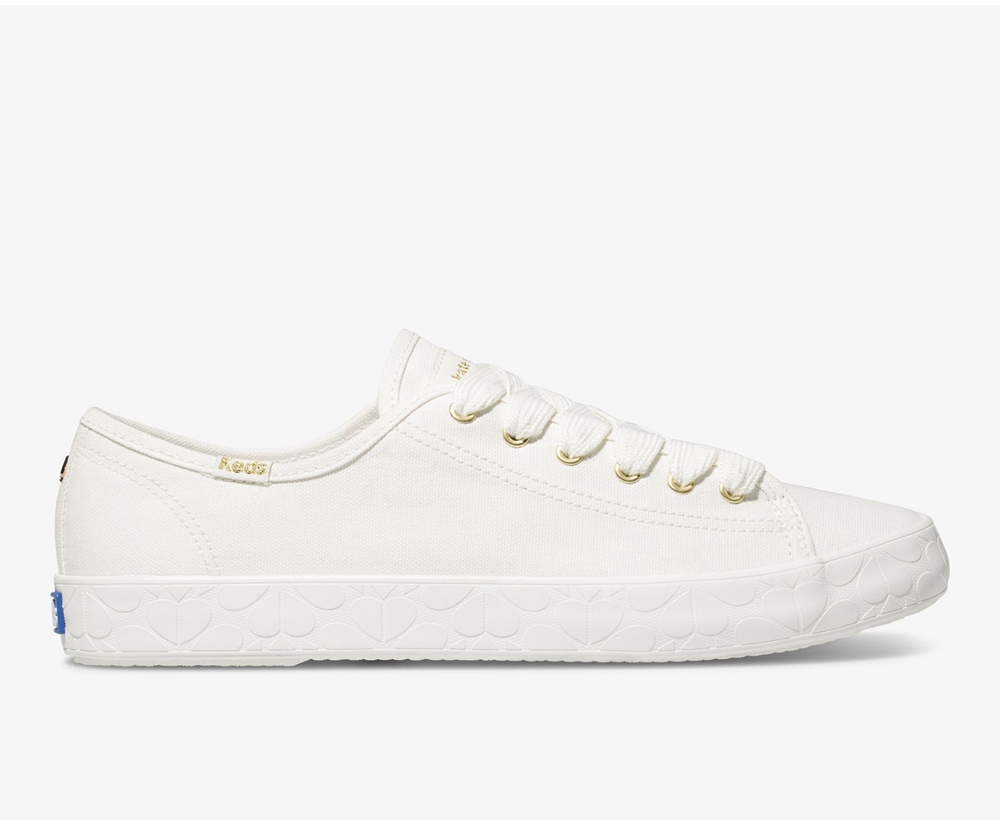 Keds Sneaker Damen Weiß - Kate Spade New York Kickstart Logo Foxing - NXP-409136